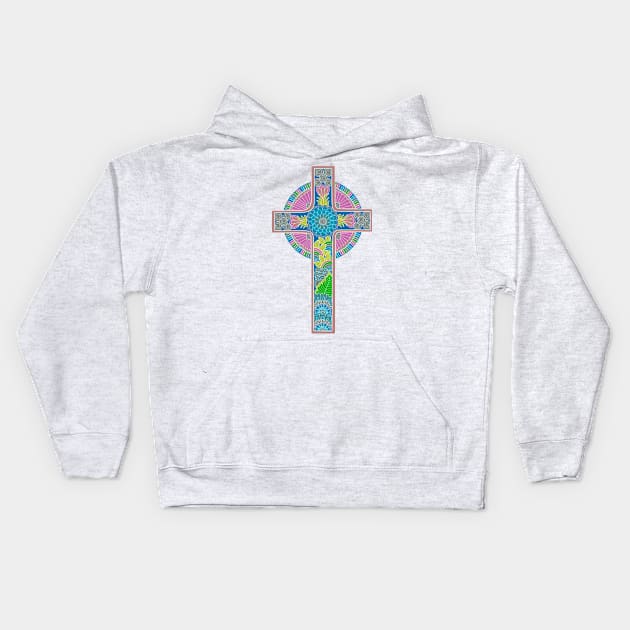 Pretty Cross Graphic Kids Hoodie by AlondraHanley